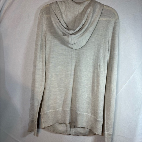 All Saints Merino Gray Zip-Up Ramskull Hoodie Sweater with Ribbed Cuffs M - Picture 9 of 16